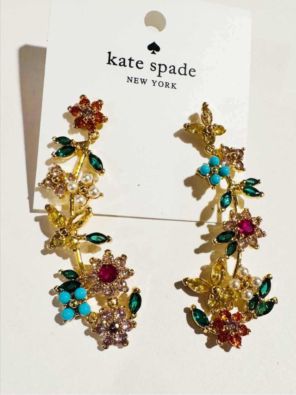 Kate Spade | New Bloom Statement Earrings - Whimsical Garden Party Colorful- NWT - Picture 5 of 6